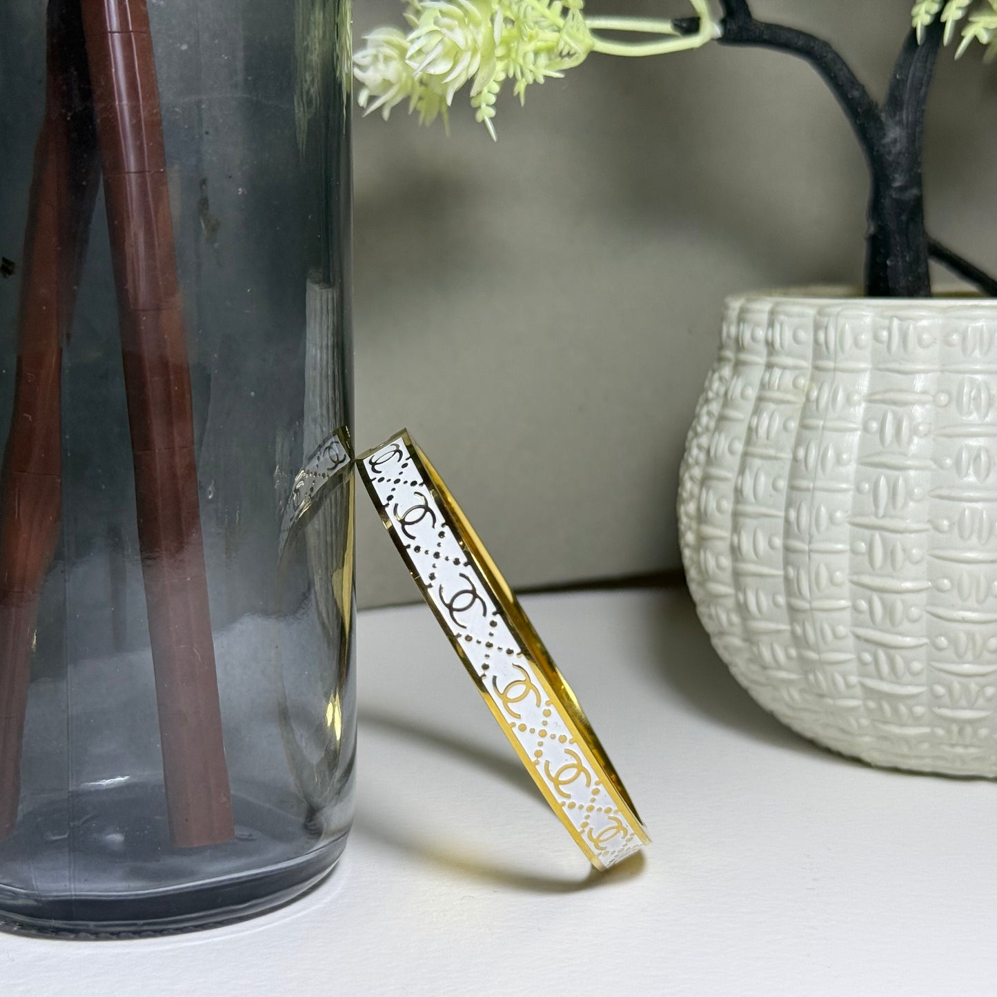 Chanel Bracelet Gold-White